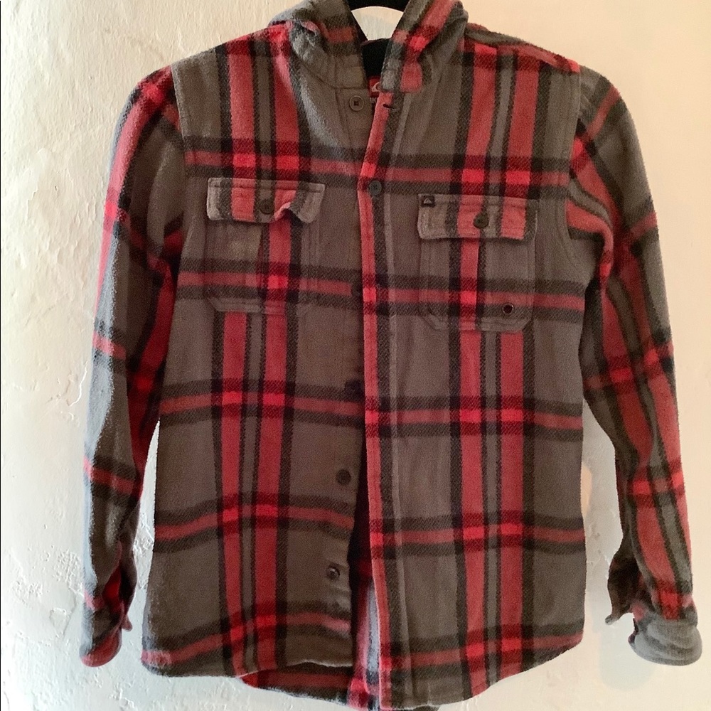 Boys Quicksilver Hooded Flannel Shirt